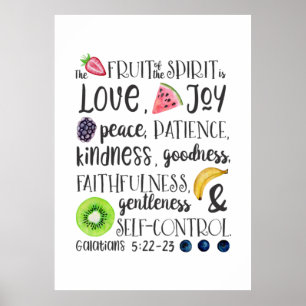 Affiche Fruit de l'Esprit, Bible Verse Acrylique Imprimer