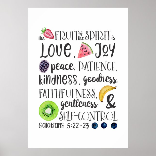 Affiche Fruit de l'Esprit, Bible Verse Acrylique Imprimer (Devant)