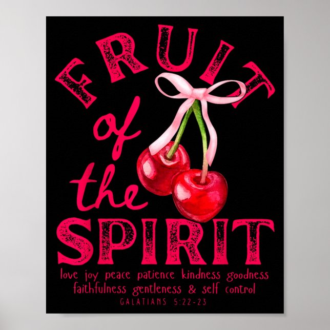Affiche Fruit de l'Esprit Chrétien Coquette Rose Bow Ch (Devant)