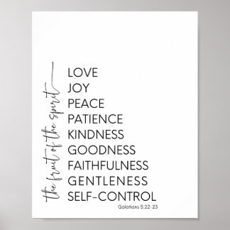 Affiche Fruit de l'Esprit Décor du Mur Chrétien