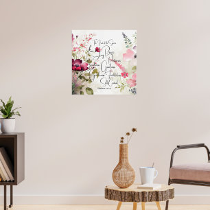 Affiche Fruit de l'esprit floral rose