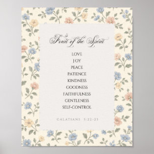 Affiche Fruit de l'Esprit Galates 5:22–23 Verset biblique