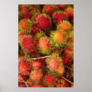 Affiche Fruit de Rambutan au marché de Can Duoc