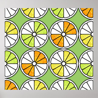 Affiche Fruit De Tranches D'Agrumes, Été Sans Fruit.