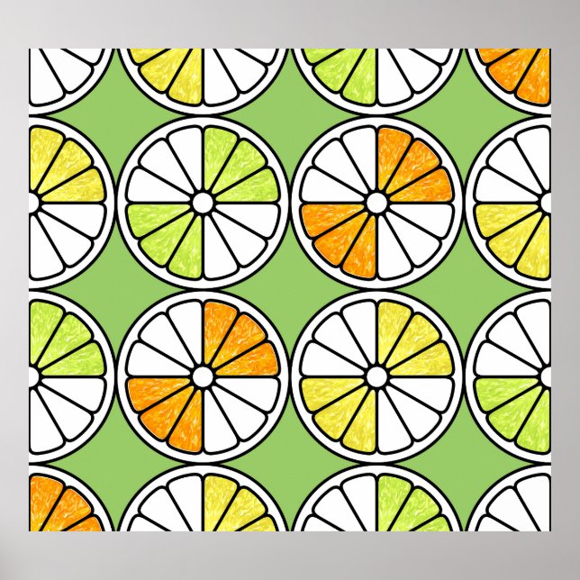 Affiche Fruit De Tranches D'Agrumes, Été Sans Fruit. (Devant)