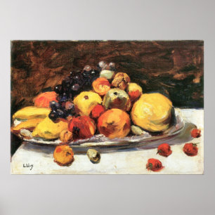 Affiche Fruit encore vie sur une couverture blanche par Le