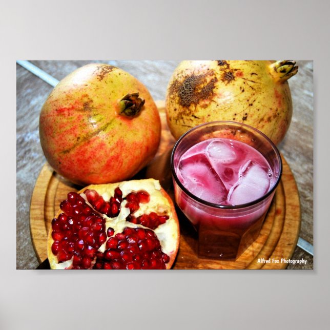 Affiche Fruit et jus de grenade (Devant)