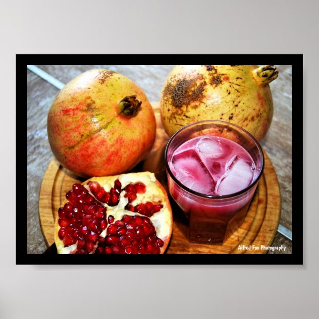 Affiche Fruit et jus de grenade (Devant)