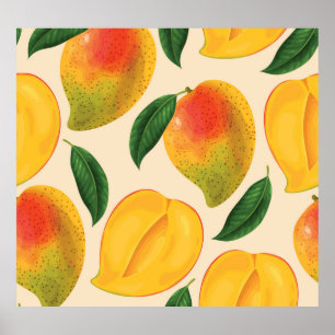 Affiche Fruit Mango Motif sans joint