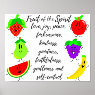 Affiche Fruit of the Spirit Kids Wall Art Christian Print