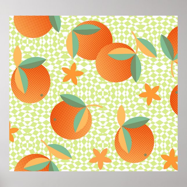 Affiche Fruit orange exotique : Vintage tropical. (Devant)