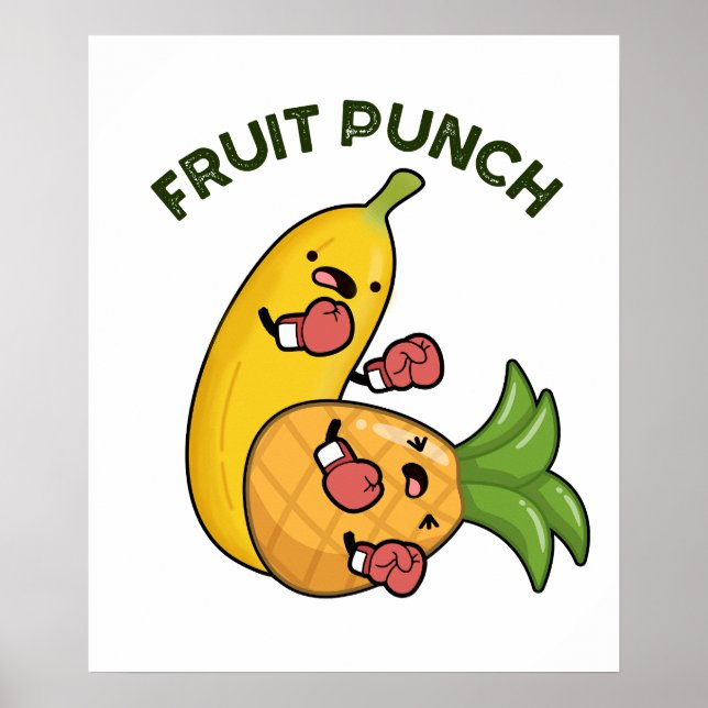 Affiche Fruit Punch Drôle Boisson Pun (Devant)