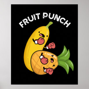 Affiche Fruit Punch Drôle Boisson Pun Dark BG