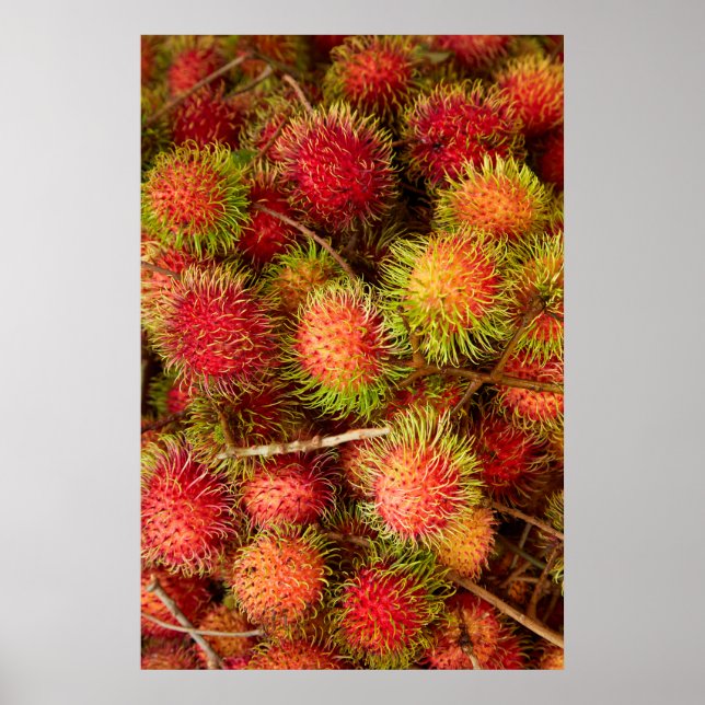 Affiche Fruit Rambutan au marché Can Duoc (Devant)
