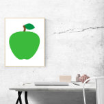 Affiche Fruit vert pomme<br><div class="desc">Aimez-vous les pommes ? Cette affiche a une photo d'une pomme verte avec une feuille.</div>