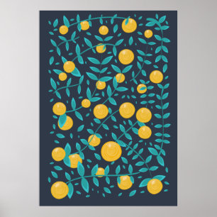 Affiche Fruit vintage orange