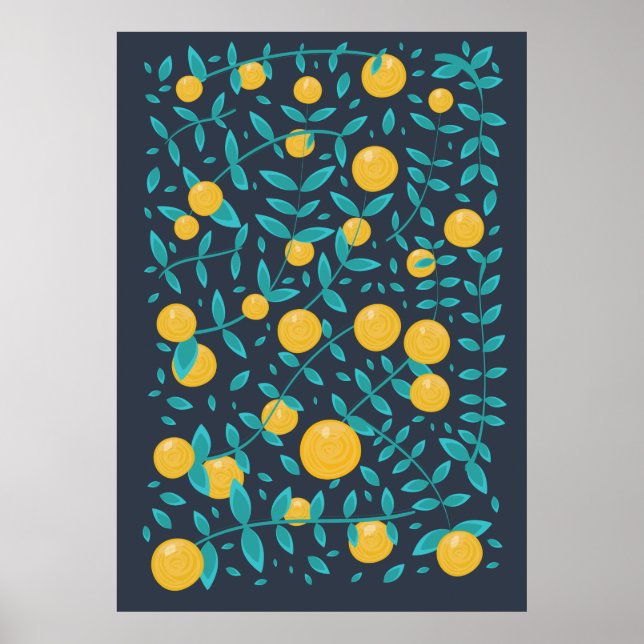 Affiche Fruit vintage orange (Devant)