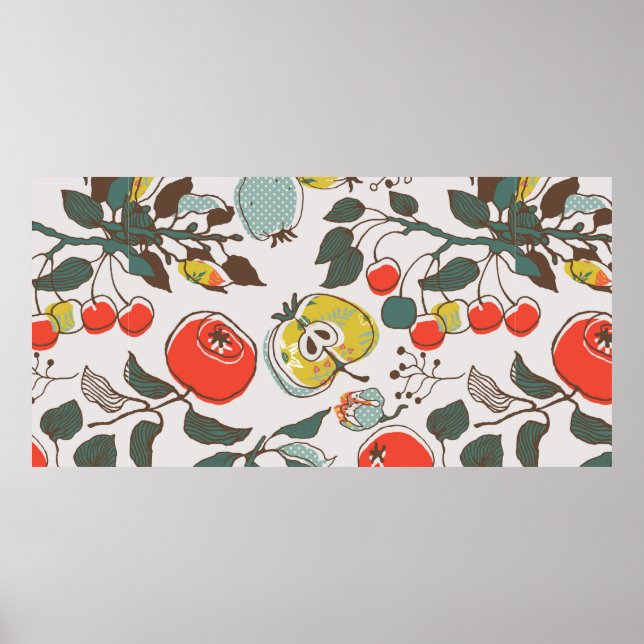 Affiche fruits assortis. motif sans soudure (Devant)