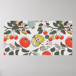 Affiche fruits assortis. motif transparent