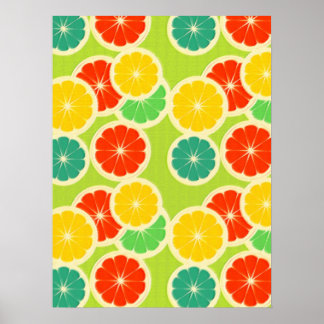 Affiche Fruits d'agrumes frais, joli coloré