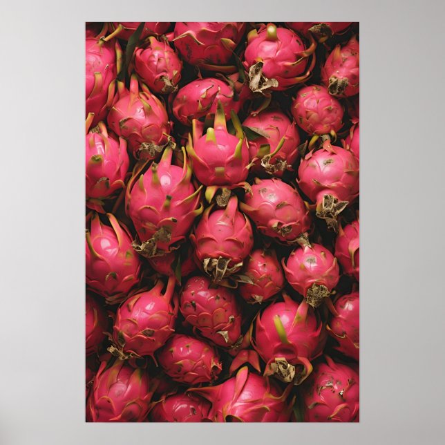 Affiche Fruits de dragon exotiques dans un gros plan vibra (Devant)