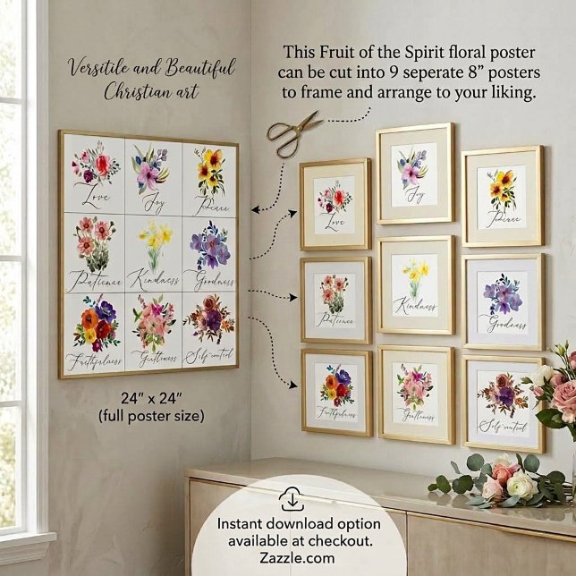 Affiche Fruits de l'esprit floral (Créateur téléchargé)