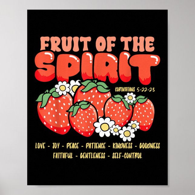 Affiche Fruits de l'Esprit Foi chrétienne Verset de la Bib (Devant)