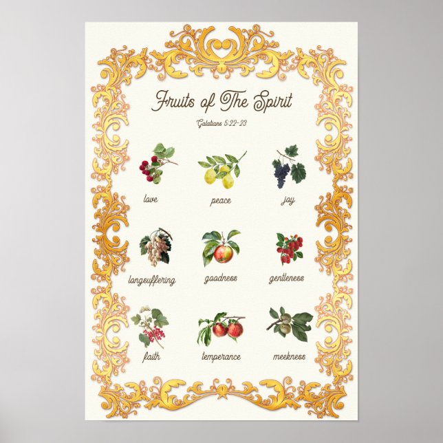 Affiche Fruits de l'Esprit Galates Bible Verse (Devant)