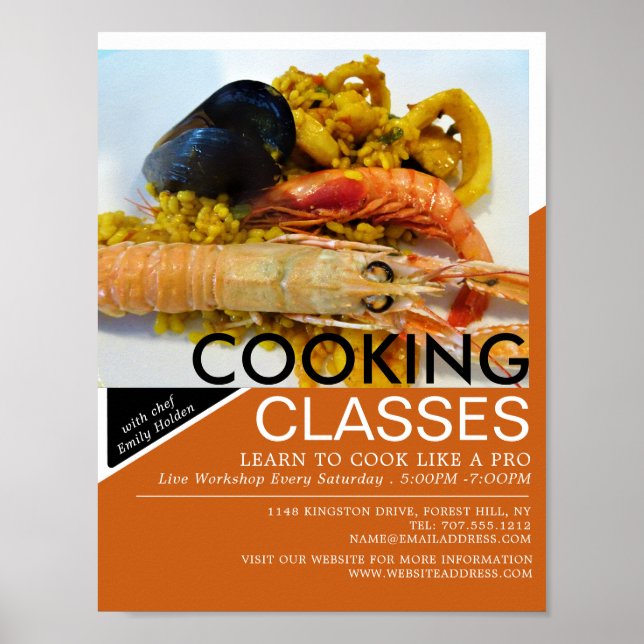 Affiche Fruits de mer, Cuisines de classes Publicité (Devant)