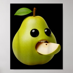 Affiche Fruits de niche Funny Pear Meme Brainrot Surréalis