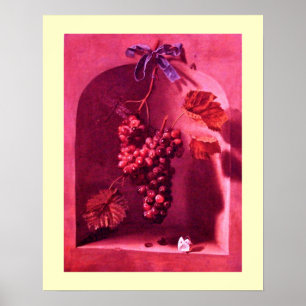 Affiche FRUITS DE SAISON -PROSPÉRITÉ rose antique rouge cr