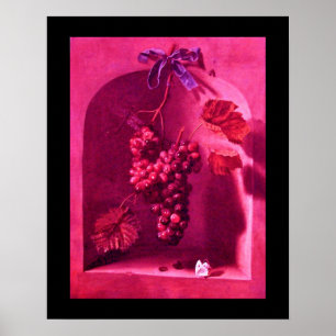Affiche FRUITS DE SAISON -PROSPÉRITÉ rose rouge violet