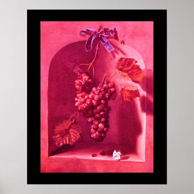 Affiche FRUITS DE SAISON -PROSPÉRITÉ rose rouge violet (Devant)
