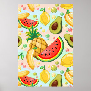 Affiche Fruits d'été frais Motif