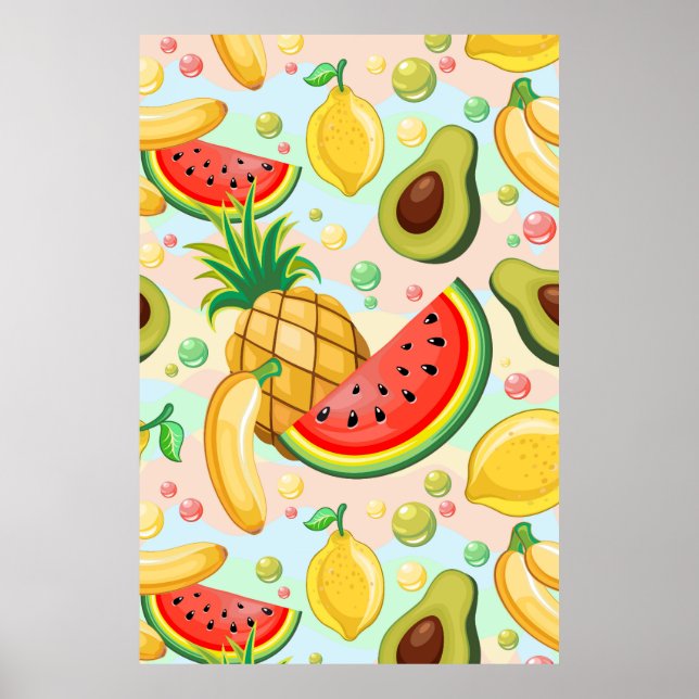 Affiche Fruits d'été frais Motif (Devant)