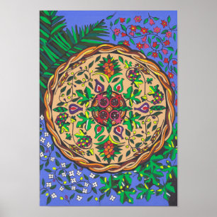 Affiche Fruits d'Israël Mandala