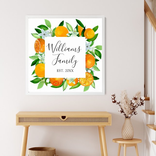 Affiche Fruits et fleurs orange Floral botanique d'été (In situ)