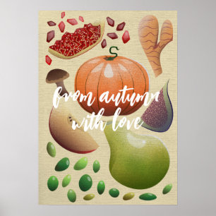 Affiche Fruits et légumes de la saison d'automne