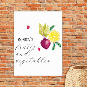 Affiche Fruits et légumes Monogramme Petite entreprise