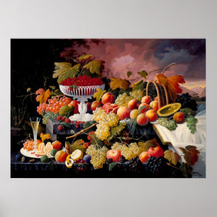 Affiche Fruits et vie dans un paysage