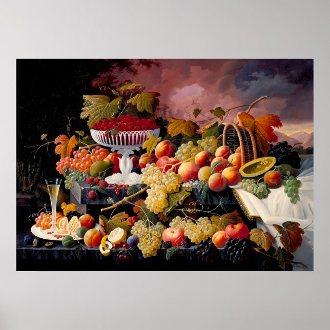 Affiche Fruits et vie dans un paysage (Devant)