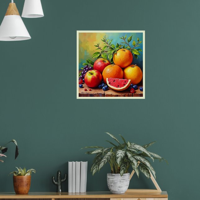 Affiche Fruits frais dans un parfait mélange de design (Salon 1)
