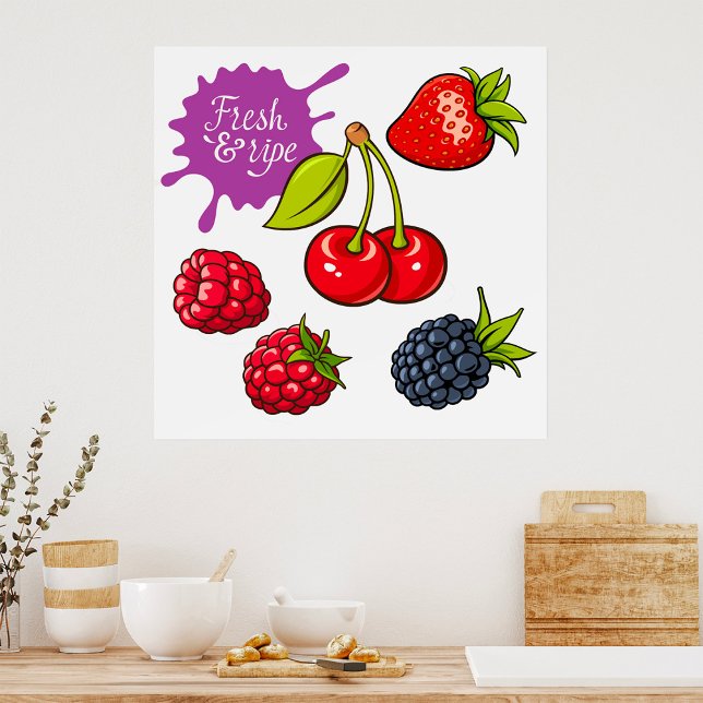 Affiche Fruits frais mûrs (Créateur téléchargé)
