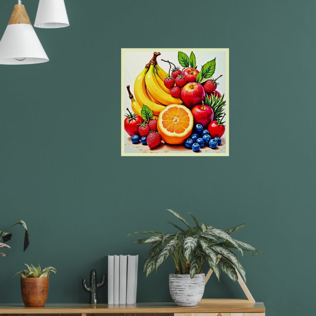 Affiche Fruits frais vibreux, délice design (Salon 1)