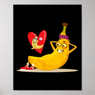 Affiche Fruits Fruits Fou Drôle Banane Faire Asseyez-vous 