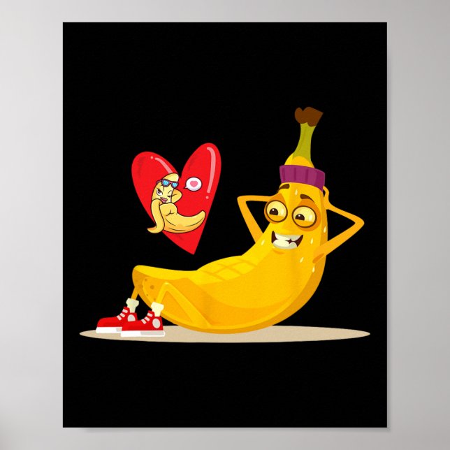 Affiche Fruits Fruits Fou Drôle Banane Faire Asseyez-vous  (Devant)