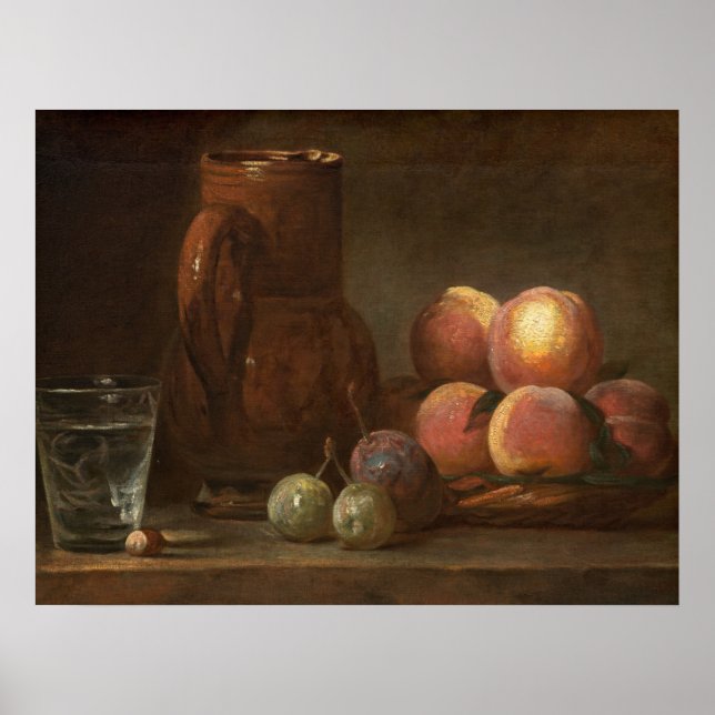 Affiche Fruits, Jug & Verre - Jean-Siméon Chardin Beaux-Ar (Devant)