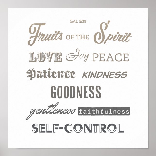 Affiche Fruits of the Spirit Throw (Devant)