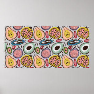 Affiche Fruits seamless pattern