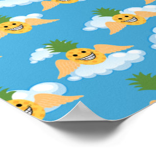 Affiche Fruits souriants drôles Émojis visage heureux de l